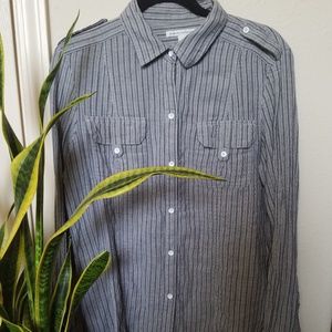 Banana Republic Button Down Collared Striped Shirt